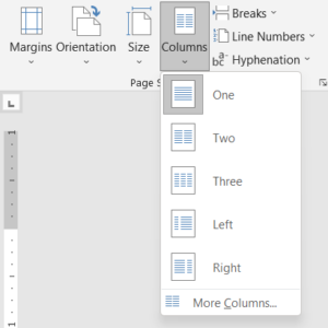 Microsoft word menu layout